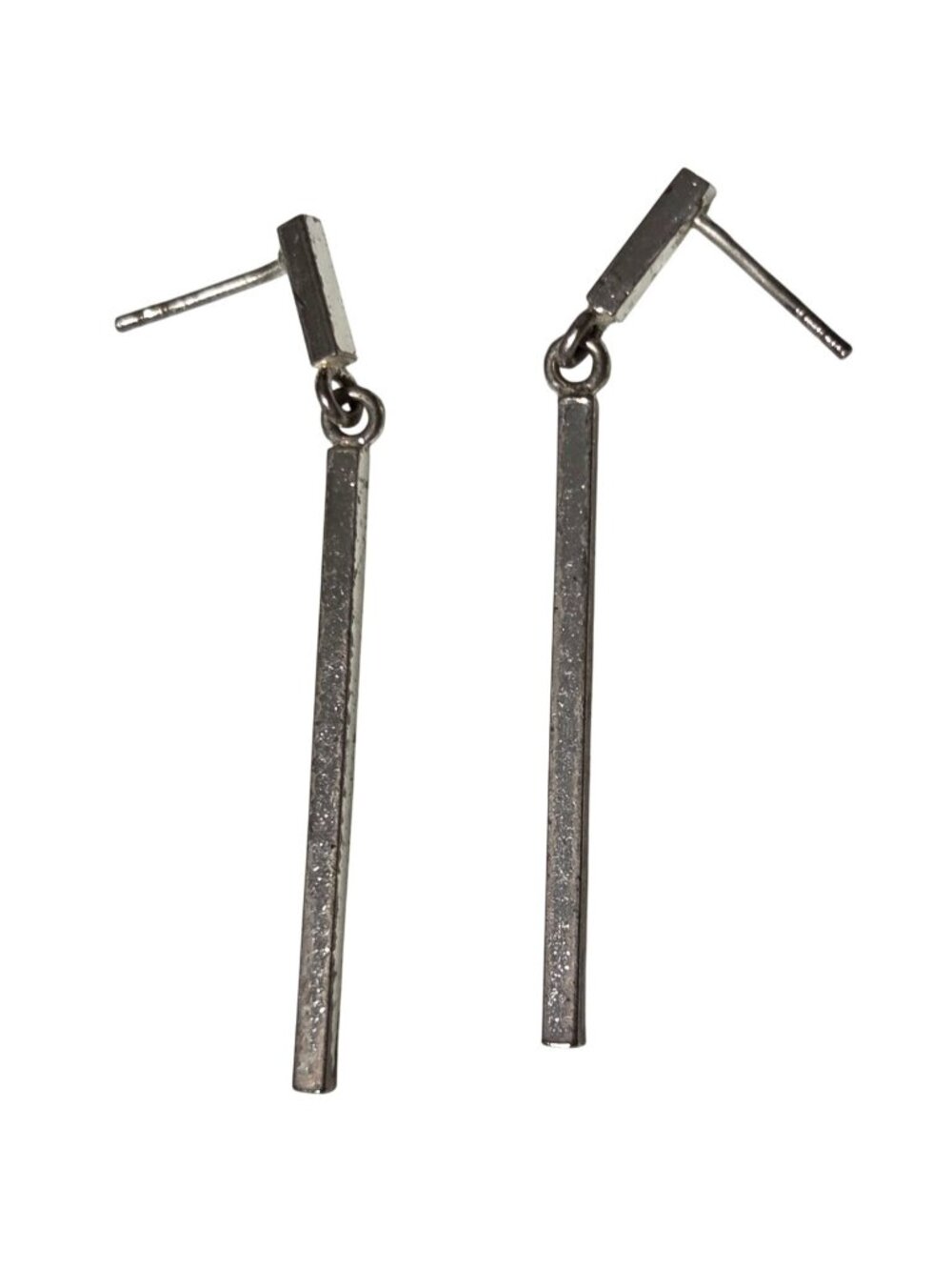 Minimalist Bar Dangle Earrings Silver Tone Modern Design Fashion Jewelry Women
